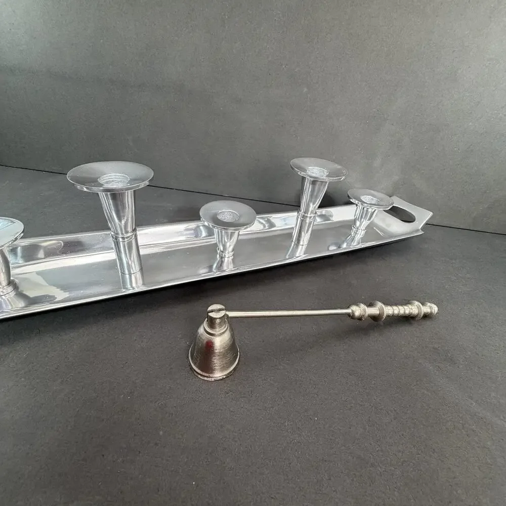 5 Candle Holder Silver-toned, made in India, Bed Bath & Beyond Centerpiece